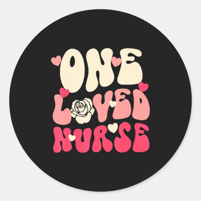 Adesivo Redondo Nurse Valentine One Loved Nurse Happy Valentines D (Frente)