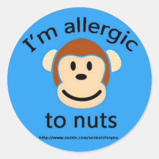 Adesivo Redondo Nut Allergy Blue