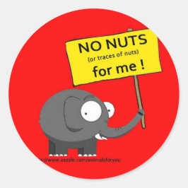 Adesivo Redondo Nut Allergy Elephant