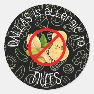 Adesivo Redondo Nut Allergy Sticker