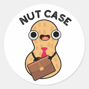 Adesivo Redondo Nut Case Engraçado Peanut Puns