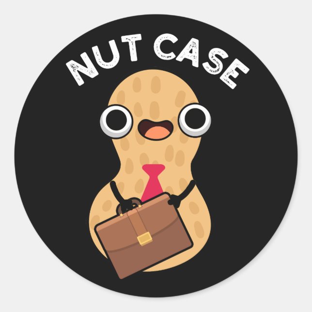 Adesivo Redondo Nut Case Funny Peanut Puns Dardo BG (Frente)