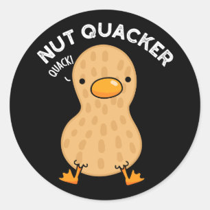 Adesivo Redondo Nut Quacker Funny Peanut Puns Dardo BG