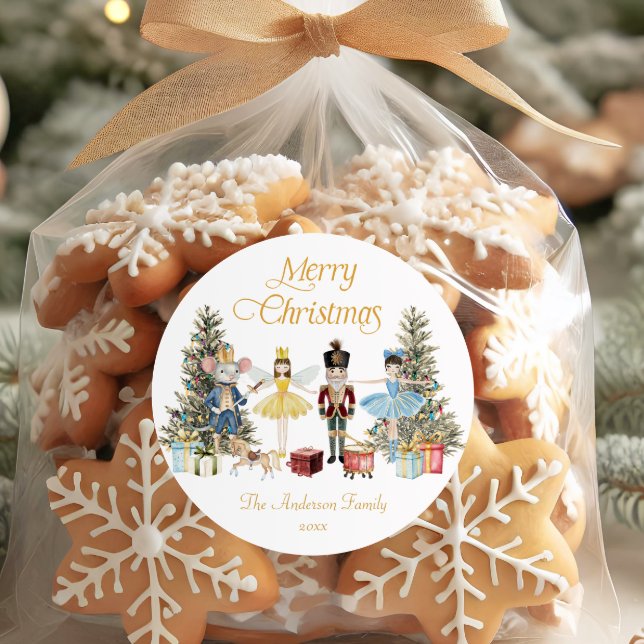 Adesivo Redondo Nutcracker Feliz Natal  (Criador carregado)