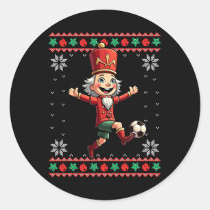 Adesivo Redondo Nutcracker Futebol Natal Feio