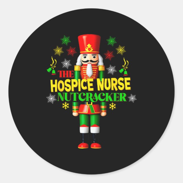 Adesivo Redondo Nutcracker Hosce Nurse Festive Christmas Holiday S (Frente)