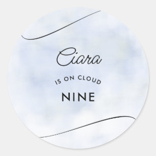 Adesivo Redondo Nuvem 9 Céu Pastel Nuvens Chuveiro de Noiva Modern
