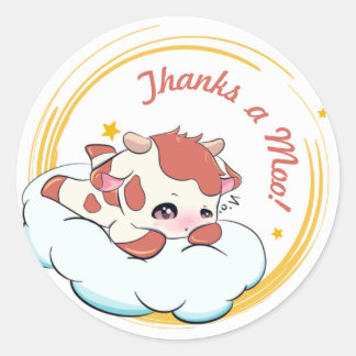 Adesivo Redondo Nuvem Branca Dourada Laranja Cloud Elegante Obriga