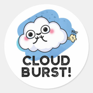 Adesivo Redondo Nuvem Burst Cuja Nuvem Fart Pun