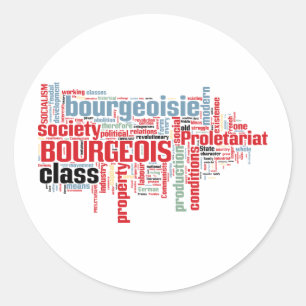 Adesivo Redondo Nuvem comunista da palavra do manifesto