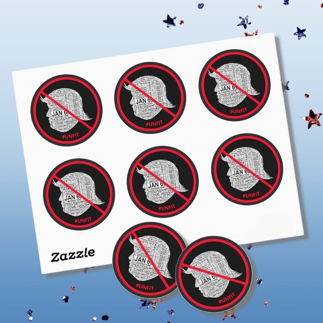 Adesivo Redondo Nuvem de Palavras Anti-Donald-Trump (Criador carregado)