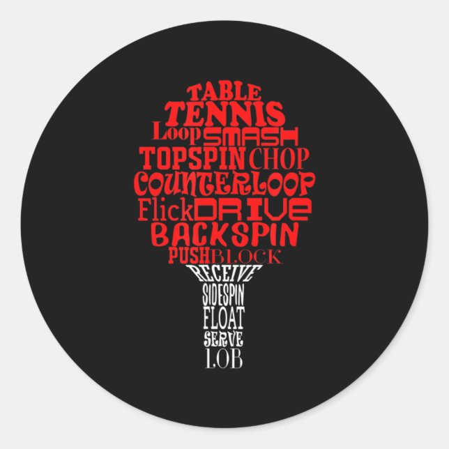 Adesivo Redondo nuvem de tênis de mesa de de de (Frente)