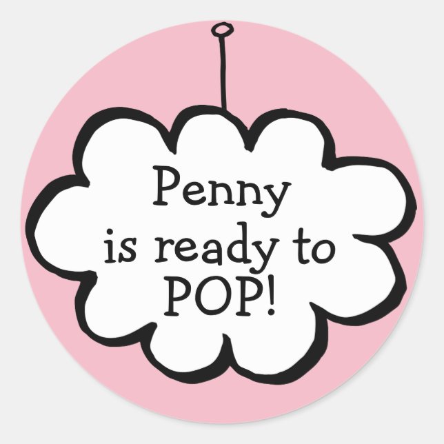 Adesivo Redondo Nuvem em uma Cadeia Pronta para POP (Frente)