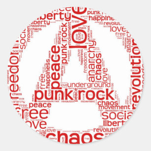 Adesivo Redondo Nuvem mundial em forma de anarquia