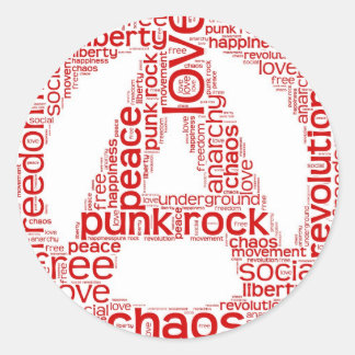 Adesivo Redondo Nuvem mundial em forma de anarquia