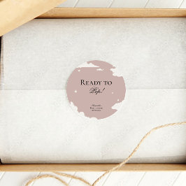 Adesivo Redondo Nuvem rosa russa mínima pronta para chá de fraldas