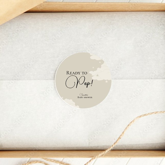 Adesivo Redondo Nuvem russa mínima pronta para chá de fraldas (Criador carregado)