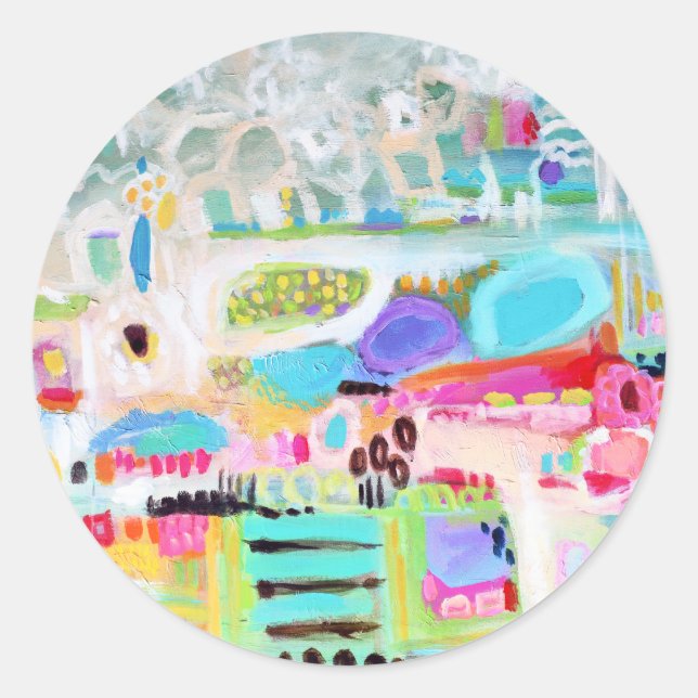 Adesivo Redondo Nuvens abstrato (Frente)