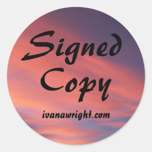 Adesivo Redondo Nuvens Coloridas Cópia de Fotos Assinada com o Su