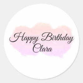 Adesivo Redondo Nuvens cor-de-laranja cor-de-rosa pastel feliz ani