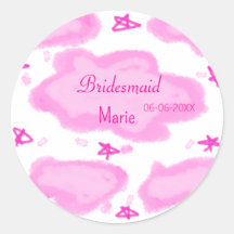 nuvens cor-de-rosa estrelas pastel bridesmaid mode