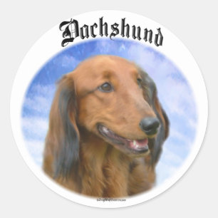 Adesivo Redondo Nuvens de Dachshund