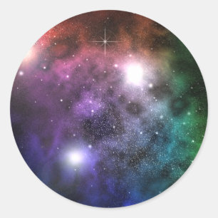 Adesivo Redondo Nuvens de Espaço