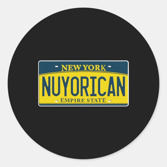 Adesivo Redondo Nuyorican Puerto Rican Ny New York License Plat (Frente)
