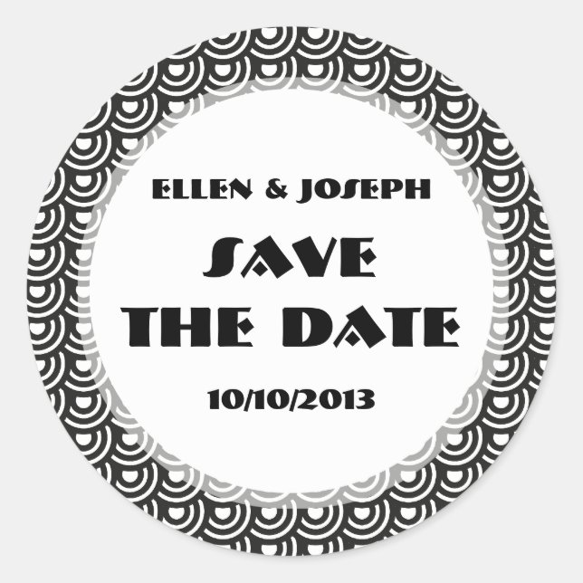 Adesivo Redondo NY Art Deco Metropolitano Moderno Preto e Branco (Frente)