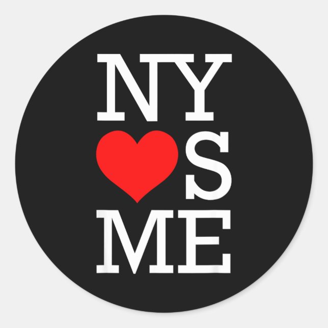 Adesivo Redondo Ny Loves Me Funny I Heart New York  (Frente)