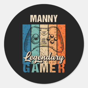 Adesivo Redondo Ny Name Personalizado Gamer Legendário