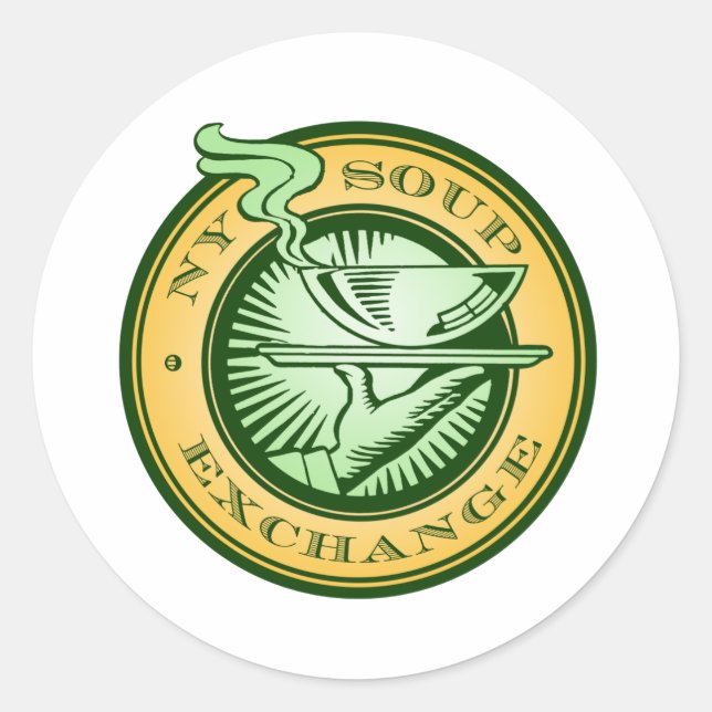 Adesivo Redondo NY Sapos Redondos para Troca de Sopas (Frente)