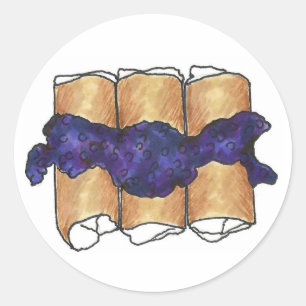 Adesivo Redondo NYC Jewish Deli Comida Blueberry Blintz Blintzes