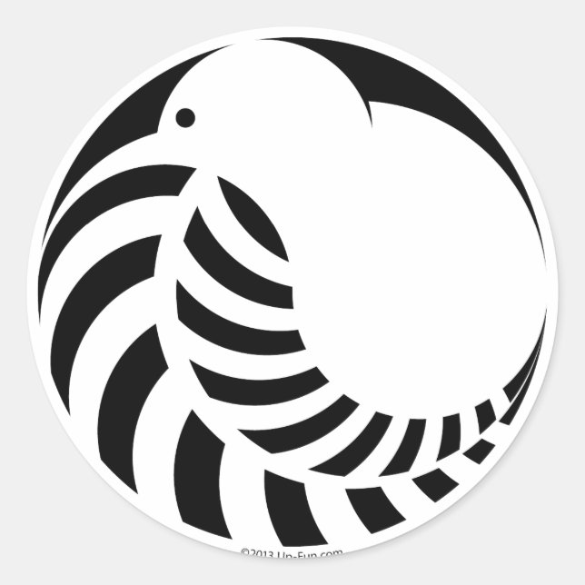 Adesivo Redondo NZ Kiwi / Silver Fern Emblem (Frente)