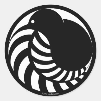 Adesivo Redondo NZ Kiwi / Silver Fern Emblem