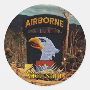 Adesivo Redondo o 101st nam de Vietnam da divisão aerotransportad