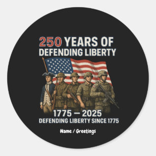 Adesivo Redondo O 250º Aniversário da América como Parada Militar 