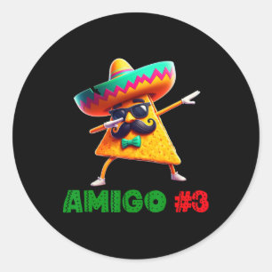 Adesivo Redondo O 3 Três Amigos Cinco De Mayo Amigo #3 Grupo Ma