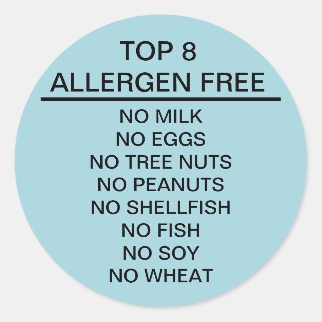 Adesivo Redondo O alérgeno da parte superior 8 livra (Frente)