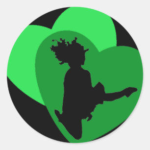 Adesivo Redondo O amor da dança irlandesa - preto