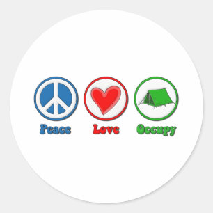 Adesivo Redondo O amor da paz ocupa