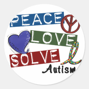 ADESIVO REDONDO O AMOR DA PAZ RESOLVE O AUTISMO