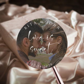 Adesivo Redondo O Amor de Casamento Fotográfico Moderno Minimalist