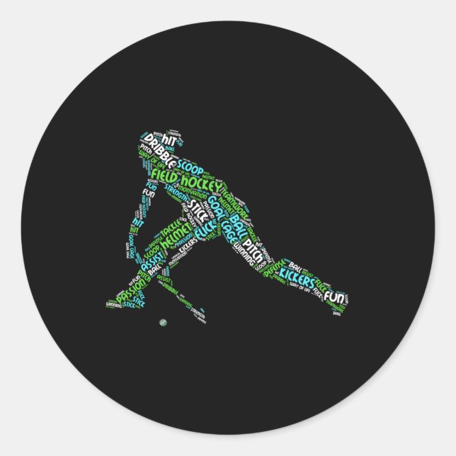 Adesivo Redondo O Amor Do Hockey De Campo (Frente)