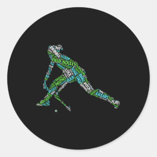 Adesivo Redondo O Amor Do Hockey De Campo