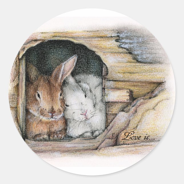 Adesivo Redondo O amor é... (Frente)