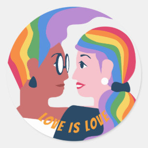 Adesivo Redondo O Amor é Amor Orgulho Dia dos Namorados