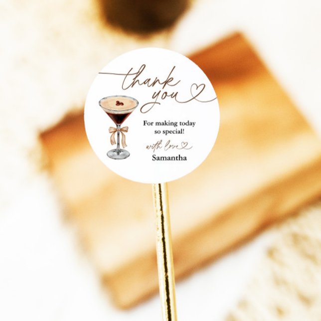 Adesivo Redondo O Amor É Criar Chá de panela Espresso Martini (Criador carregado)