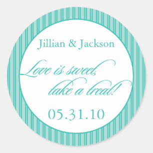 Adesivo Redondo O amor é doce em Aqua