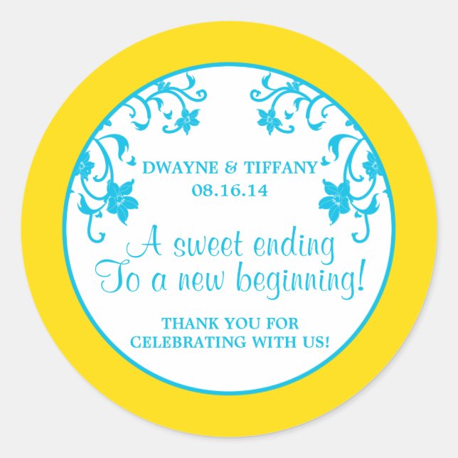 Adesivo Redondo O amor é doce - Flores (Frente)